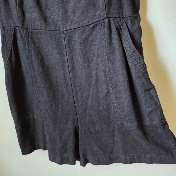 EUC OLD NAVY BLACK LINEN BLEND TANK ROMPER SIZE LARGE - Picture 7 of 16